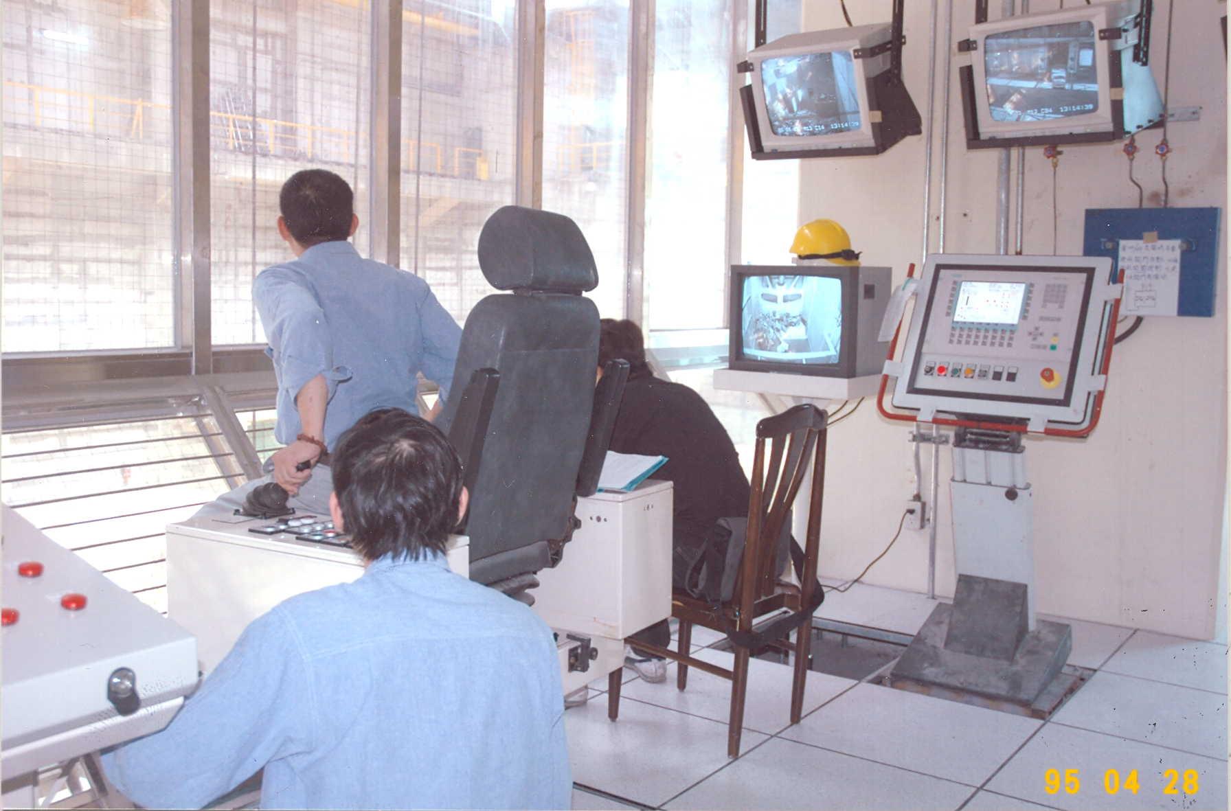 Refuse crane control room